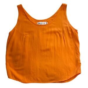 VTG Jams World Boho Y2K Light Weight Cropped Scoop Neck Orange Tank Top Size XS